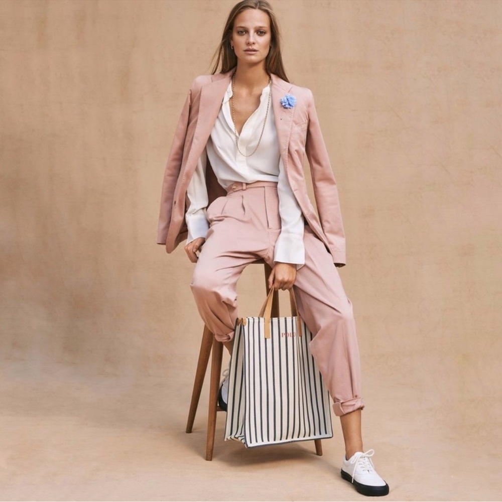 Polo by Ralph Lauren Schoolboy Pale Rose Pink Cotton Blazer Jacket Size 4 NWT - Picture 8 of 11